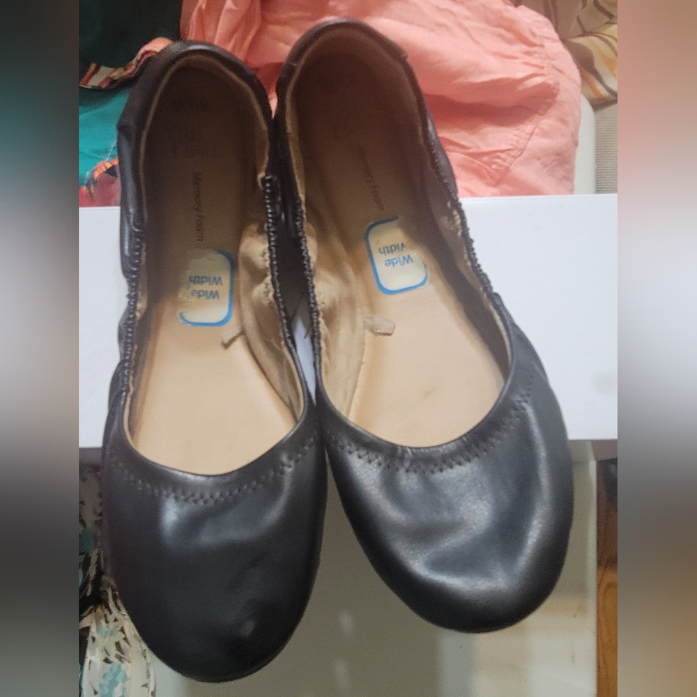 Time and True BLACK women flat Ballet shoes 8.5W